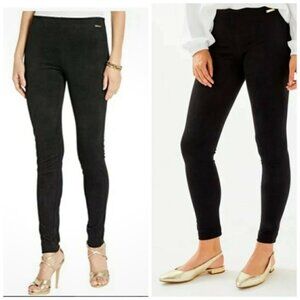 Lilly Pulitzer Anika High Rise Black Ultra Suede Leggings Sz 12
